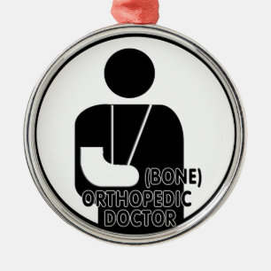 ORTHOPEDIC (KNOCHENDOKTOR-LOGO) SILBERNES ORNAMENT