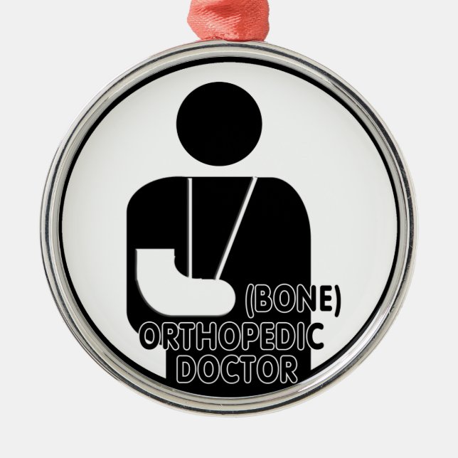 ORTHOPEDIC (KNOCHENDOKTOR-LOGO) SILBERNES ORNAMENT (Vorne)