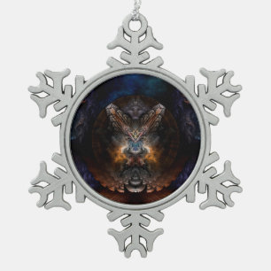 Orthricon Fraktal Kunst, Dichtung und Musik Schneeflocken Zinn-Ornament