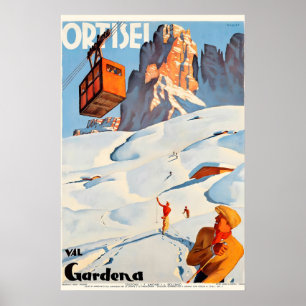 Ortisei Val Gardena Italien Vintage Reiseposter Poster