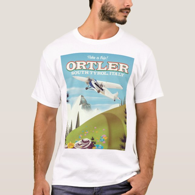 Ortler - Südtirol, Italien - Reiseplakat T-Shirt (Vorderseite)