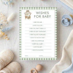 Örtlich gewachsene Wünsche für Baby Shower Spielka Einladung