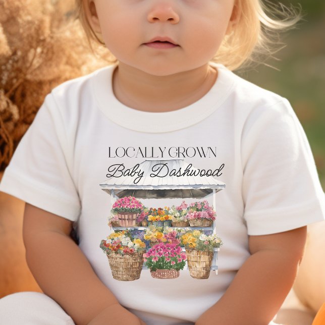 Örtlich gezüchtete Blume Blumenmarkt Baby T-shirt (Von Creator hochgeladen)