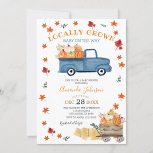 Örtlich gezüchtete Pumpkin Truck Fall Boy Baby Sho Einladung