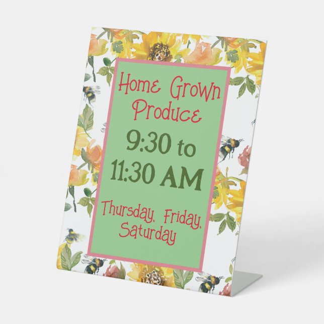 Örtliche Bauernprodukte Schildkrötenschild Sockelschild (Vorderseite)