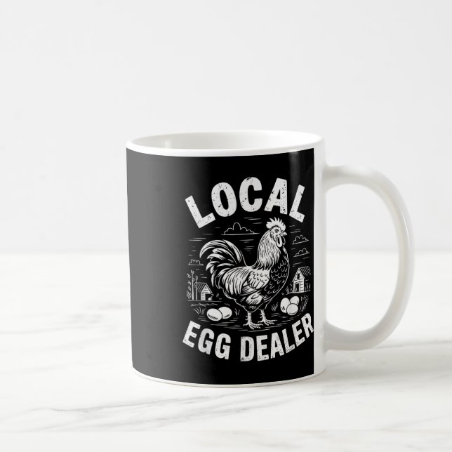 Örtliche Eierhändler Retro Funny Chicken Oster Far Kaffeetasse (Rechts)