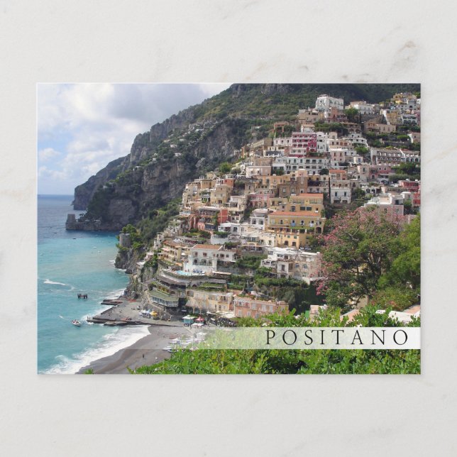 Ortschaft Positano an der Amalfiküste Bar Postkart Postkarte (Vorderseite)