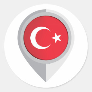 Ortsflagge des Turkiye-Buttons Runder Aufkleber