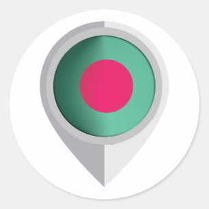 Ortsflagge für Bangladesch Button Runder Aufkleber