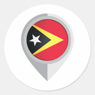 Ortsflagge für Osttimor Button Runder Aufkleber