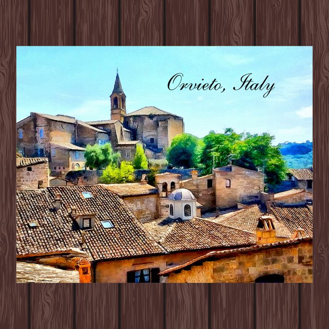 Orvieto Italien Hillside mit Orvieto Italien Text Poster (Von Creator hochgeladen)