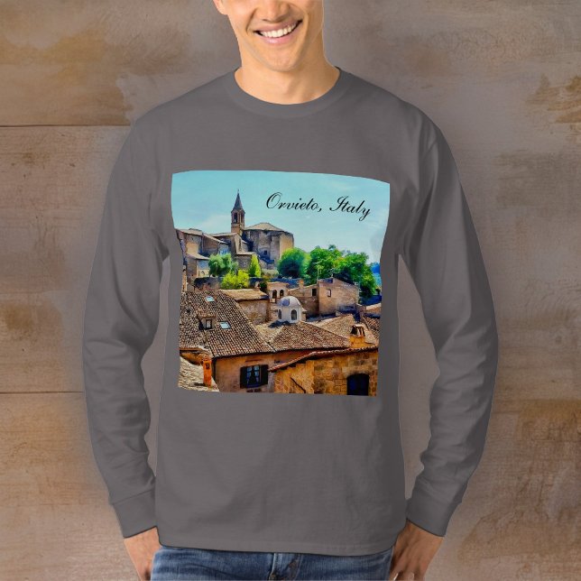 Orvieto Italy Hillside with Orvieto Text T-Shirt (Von Creator hochgeladen)