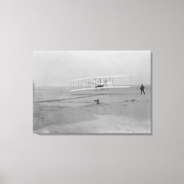 Orville Wright auf First Flight auf 30 Metern Leinwanddruck (Vorderseite)