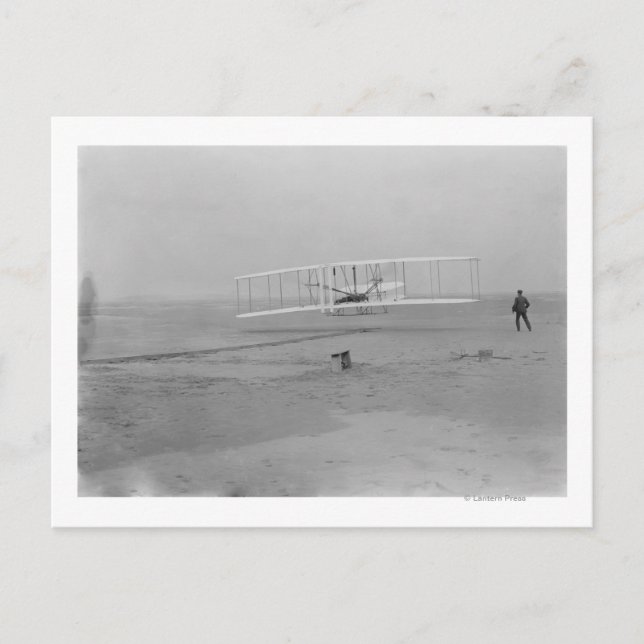 Orville Wright auf First Flight auf 30 Metern Postkarte (Vorderseite)