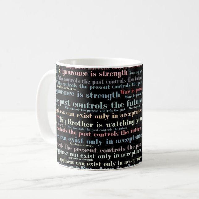 Orwells Zitate Kaffeetasse (Vorderseite Links)