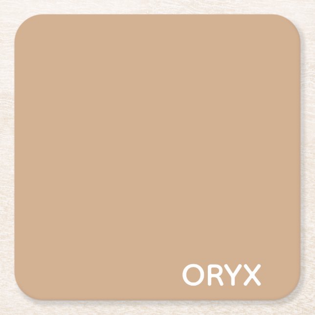 oryx-braune Farbe Rechteckiger Pappuntersetzer (Vorderseite)