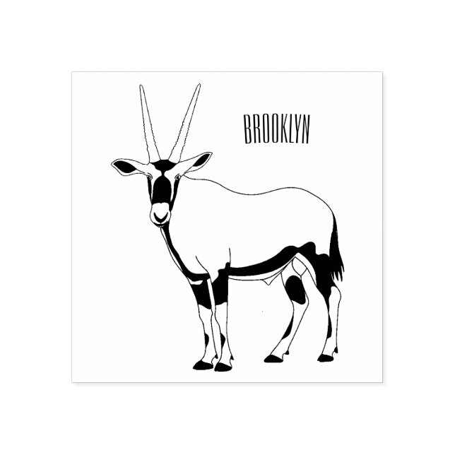 Oryx-Cartoon-Abbildung Gummistempel (Prägung)
