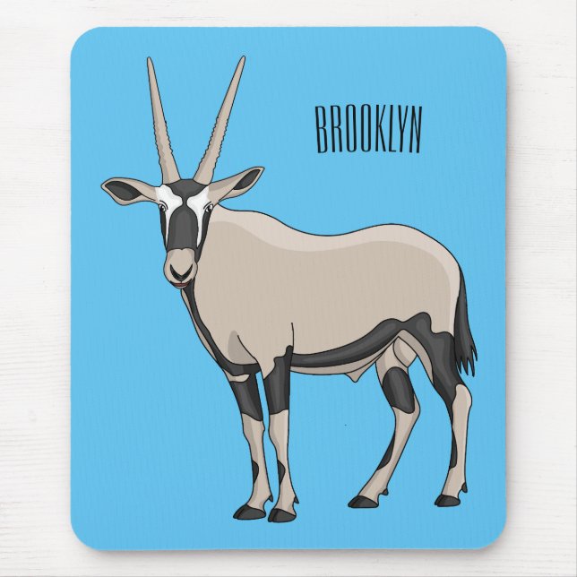 Oryx-Cartoon-Abbildung Mousepad (Vorne)