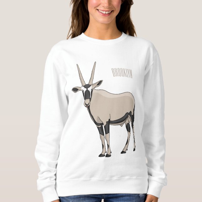 Oryx-Cartoon-Abbildung Sweatshirt (Vorderseite)