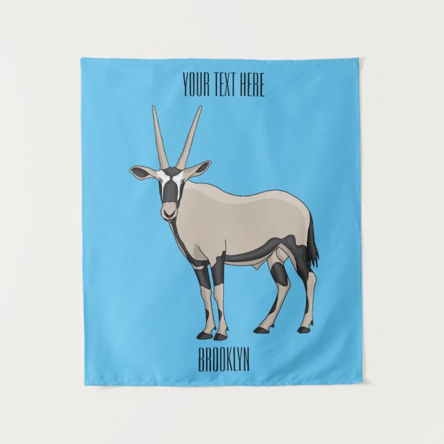 Oryx-Cartoon-Abbildung Wandteppich (Vorderseite)