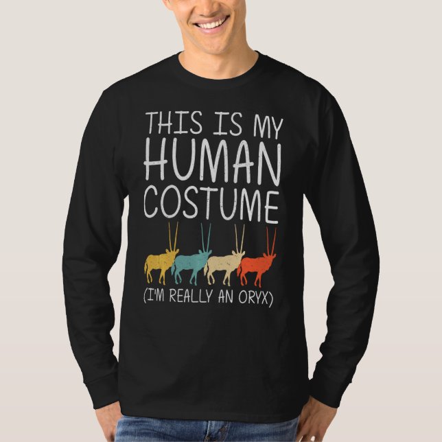 Oryx Halloween menschliche Kostüme Antelope Animal T-Shirt (Vorderseite)