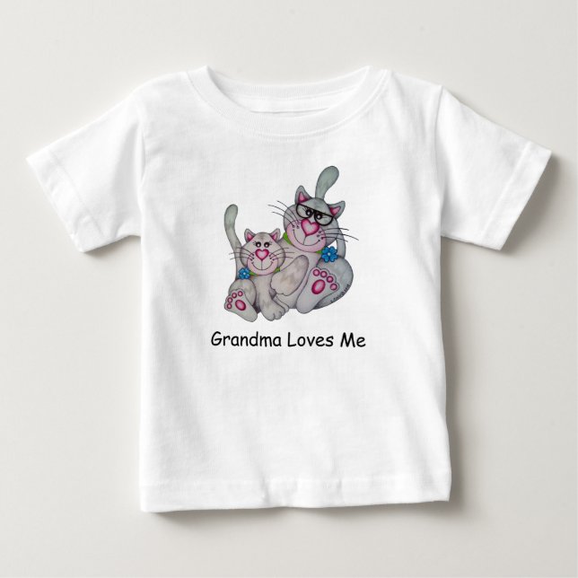 OS Niedlich "Oma Lieben Me", Cat Ruffled T-Shirt (Vorderseite)