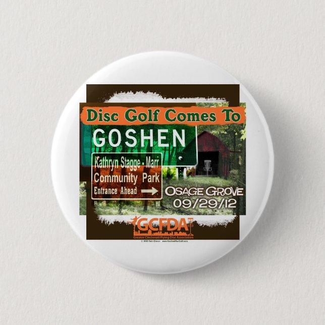 Osage-Waldung Goshen Disc-Golf-großartige Öffnung Button (Vorderseite)