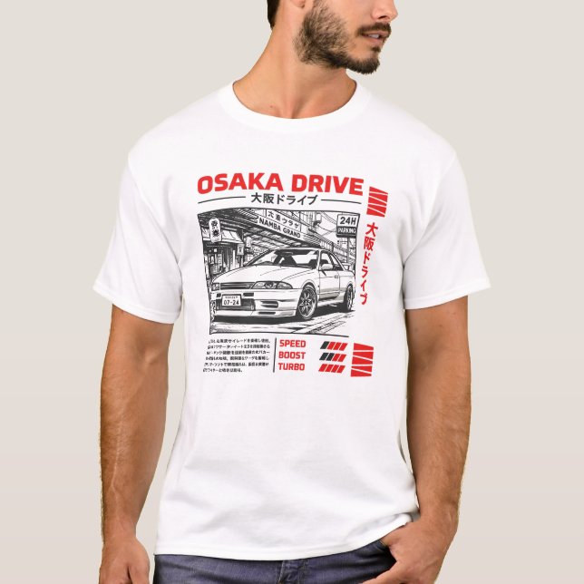 Osaka Drive JDM Street-Racing-Kunst T-Shirt (Vorderseite)