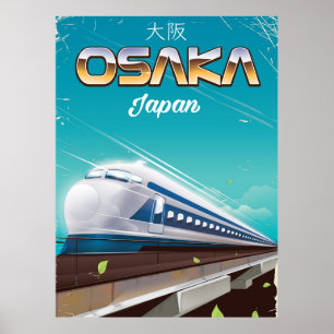 Osaka Japan Bullet Train Vintage Reiseposter Poster