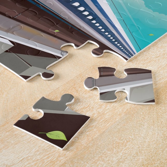 Osaka Japan Bullet Train Vintage Reiseposter Puzzle (Seite)