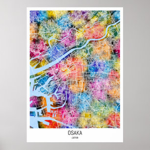 Osaka Japan City Map Poster