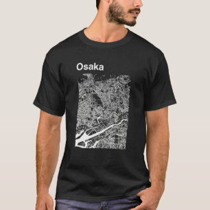 Osaka Japan Classic City Map Graphic T-Shirt