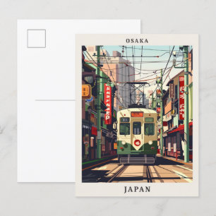 Osaka Japan Elegantes Kunst Vintage Reise Postkarte