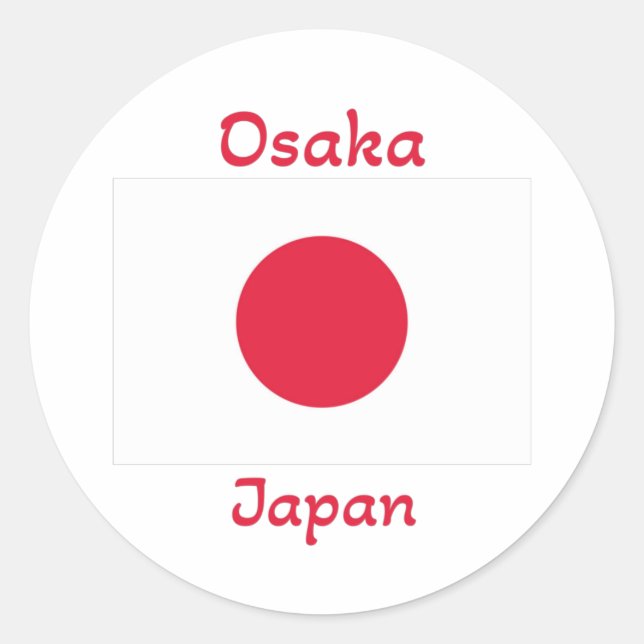 Osaka Japan Flag Runder Aufkleber (Vorderseite)