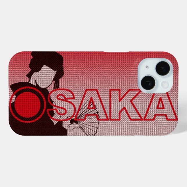 Osaka Japan Geisha iPhone Case (Rückseite (Horizontal))
