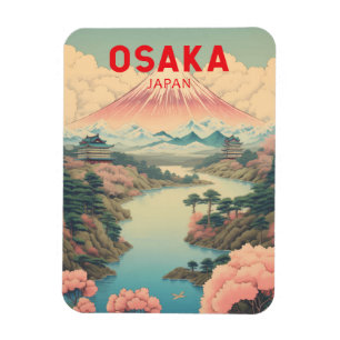Osaka Japan Mount Fuji Reisen Vintag Magnet