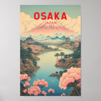 Osaka Japan Mount Fuji Reisen Vintag