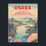 Osaka Japan Mount Fuji Reisen Vintag Postkarte<br><div class="desc">Osaka Retro Vektorreise Design. Es ist bekannt für seine moderne Architektur, das Nachtleben und die herzhafte Küche der Straße. Die bedeutendste historische Sehenswürdigkeit ist die Burg Osaka aus dem 16. Jahrhundert, die mehrfach restauriert wurde.</div>