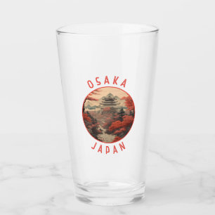 Osaka Japan Retro Distressed Circle Glas