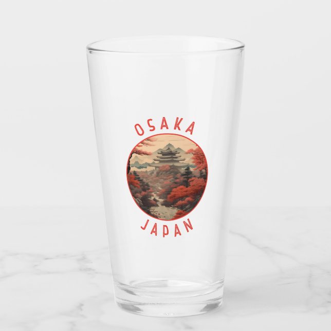 Osaka Japan Retro Distressed Circle Glas (Vorderseite)