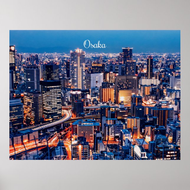Osaka, Japan Stadtansicht Poster (Vorne)