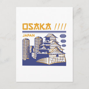 Osaka Japan Urbanes Erbe Retro-Reisedesign Postkarte