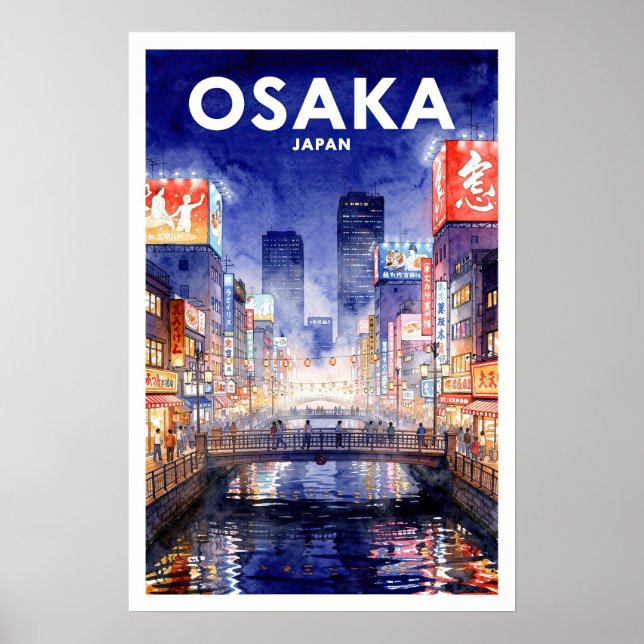Osaka Japan Vintage Reise Poster (Vorne)