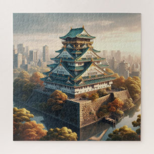 Osaka-Schloss Japan Landschaft Vintage-Reise Puzzle