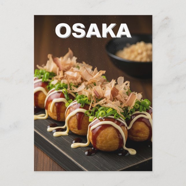 Osaka Takoyaki Japanisches Essen Postkarte (Vorderseite)