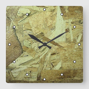 OSB-Chip-Platine Sperrholz mit Punkten Quadratische Wanduhr