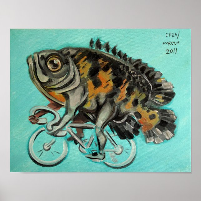 Oscar auf dem Fahrrad Poster (Vorne)