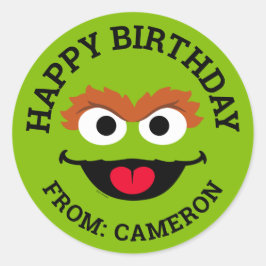 Oscar das Gesicht der Erde | Happy Birthday Runder Aufkleber