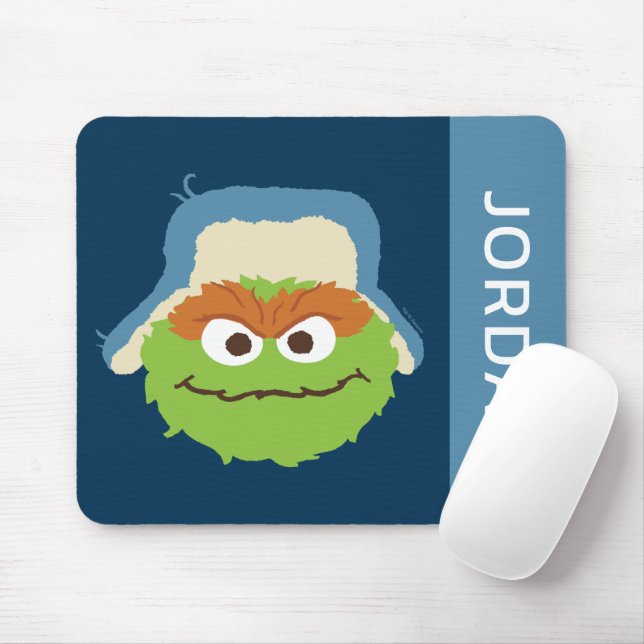 Oscar das Grouch-Wald-Gesicht | Name hinzufügen Mousepad (Mit Mouse)