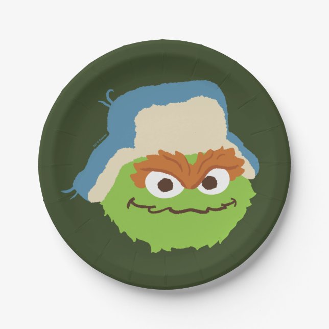 Oscar das Grouch-Wald-Gesicht Pappteller (Vorderseite)